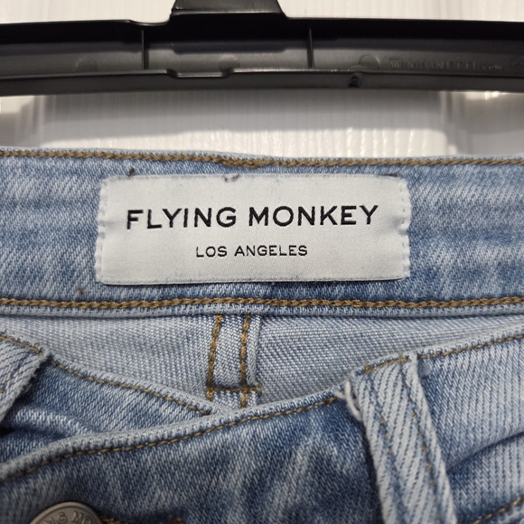 Flying Monkey Light Wash High Rise Flare Stretch jeans size 25 Boho Western - Picture 12 of 15